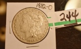 1882-O US Morgan Silver Dollar, Circulated Condition, See Photos