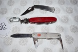 Grouping of Pocket Knives to include Victornox with can opener, screw driver, blade