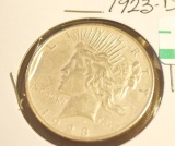 1923-D U S Silver Peace Dollar, Nice clear face and good details