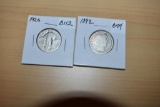 Type Coins (2) 1892 Barber Quarter and 1926 Standing Liberty Quarter