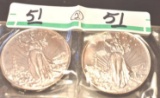 Liberty Silver Trade Units, One Troy Oz each .999 Fine Silver, Uncirculated