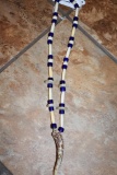 Hand Crafted Native American Necklace of Antler, Bone and Beads 24 in long plus pendant