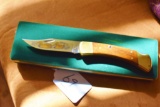 Vintage Collectors BUCK Knife Model 110 with Gold Etched mallard Ducks Blade 4 1/8