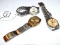 Grouping of 3 Vintage Mens Wrist Watches, Bulova automatic; Swanson, Quartz, Japan & Orvin 17 Jewel
