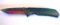 Spring Assisted Rainbow Metallic Folding Knife 8.25 in overall, Pocket Clip, 440 Stainless, Tanto Bl