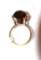 Ladies Ring Sterling with gold Overlay, Faceted round Rootbeer colored center stone
