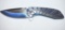 Falcon Folding Knife, 2 tone blue/grey USA Designed, 440 Stainless