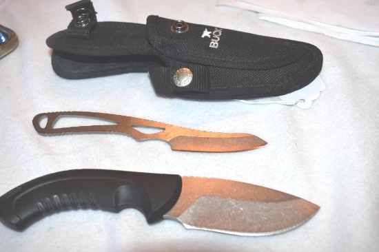 Buck Knives Omni Hunter set Buck 390 and Packlite Caper combo New with sheath