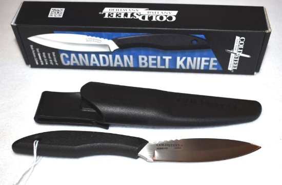 Canadian Belt Knife Cold Steel fixed blade, Thumb rest top edge of blade
