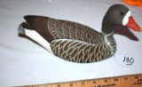 Custom, one of a kind, carved Decoy:White Fronted Goose by Gregg E Ewell, artist stamped and signed