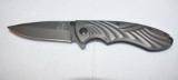 Falcon Elite Folding Knife, USA Designed, Pocket Clip, Titanium finish