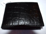 New Bifold Wallet for Credit cards and Money Leather with alligator Design, Never Used