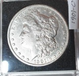 1901-O US Morgan Silver Dollar, Nice clear face, full Liberty, Excellent