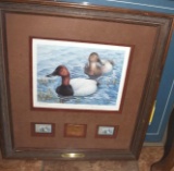 Canadian Wildlife Habitat Conservation Print, Ltd Ed, Artist Signed, Gold Medallion, Signed Stamp &