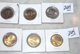 US One Dollar Coins: 1979 Susan B Anthony Dollars(3) and 2000P Sacawagea Dollars (4)