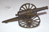 Shootable Mini Brass Cannon 7 1/2 in overall