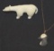 Carved Eskimo, Inuit Ivory Bear and Puffin Pendant