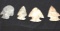 4 Ancient Carved Arrowheads/Points Apx 2 in each Very Nice