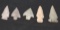 5 Carved Artifacts: Arrowheads/ Spearpoints Excellent Specimans, found in Alaska