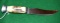Fixed Blade Hunting Knife with Hunt Down marked on blade with flying duck logo, Aluminum pommel