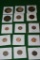Lot of Old US Coins: 1866 2-cent pc; 1918 Half Penny; 2 St.Liberty Qtrs; &