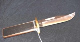 Custom Made Fixed Blade Knife with Buck # 119 USA on tang, Micarda Handle with Copper & Brass trims