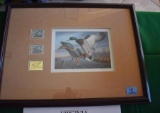 First of State Virginia 1988 Migratory Waterfowl Litho, artist signed by Ronald J Louque