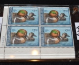 RW-46 1979-80 Us Dept of Interior Migratory Bird Hunting Plate Block of 4 Green Wing Teal