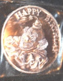 Silver Round Happy Birthday for Someone Special, with clown on front; 1 Troy Oz .999 Fine Silver
