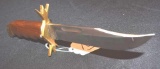 Custom Made Fixed Blade Knife with Double Brass Guard & End Cap; Buck # 119 unmarked Blade