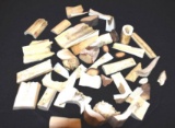 Large Grouping Mixed Sizes Walrus Tusks Ivory pieces , Great for Crafts, Carvings