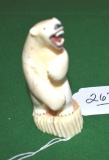 Carved Eskimo, Inuit Standing (Marine-Walrus) Ivory Bear 4.75