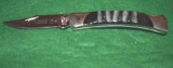 Custom Buck Knife with Hi Polish Blade, Buffalo Horn Handle, Ohio MKCA '06 on Blade from Knife Show