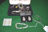 Grouping of Costume Jewelry Pierced Earrings, Swarovski Crystals, Stretch Bracelets and more