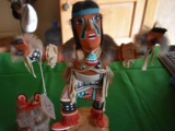 Authentic Native American Kachina Doll, Masked, Mask lifts off head; Cerremonial Dancer 14 in Tall