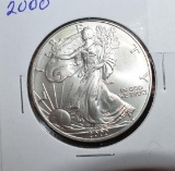 2000 American Eagle One Dollar, Unc. Bright shine, 1 Oz Fine Silver
