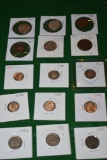 Lot of Old US Coins: 1866 2-cent pc; 1918 Half Penny; 2 St.Liberty Qtrs; &