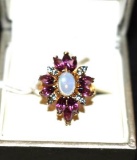 Fancy Cocktail Ring, Purple stones and accents