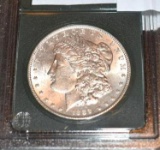 1889 U S Morgan Silver Dollar, Nice Clear Face, Exc Details on reverse Eagle Wings MS 63+