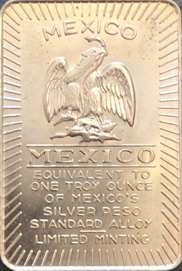 Equivalent to One Troy Ounce of Mexico's Silver Peso Standard Alloy Limited Minting