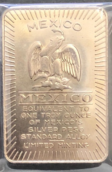 Equivalent to One Troy Ounce of Mexico's Silver Peso Standard Alloy Limited Minting