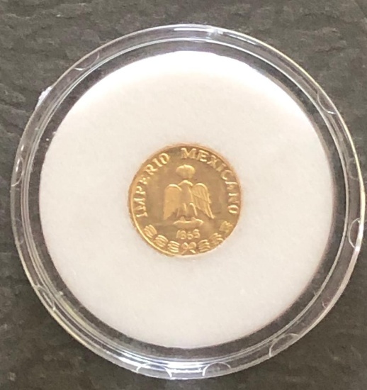 Uncirculated coin 1865 Mexican Emperor Maximillian  (or similar)