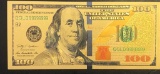 $100 Gold Foil Bill Not actual currency
