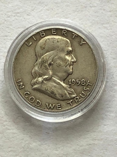 1958D Benjamin Franklin Half Dollar