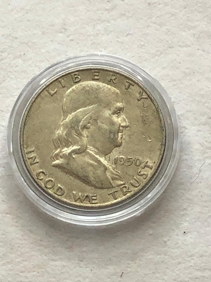 1950D Benjamin Franklin Half Dollar
