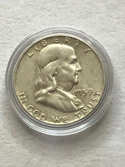 1959D Benjamin Franklin Half Dollar