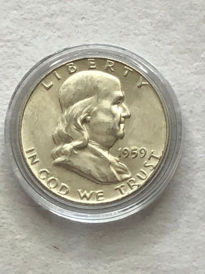 1959 Benjamin Franklin Half Dollar