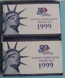2 x money 1999 US Mint Proof sets
