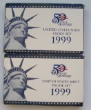 2 1999 US Mint Proof sets