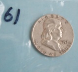 1952 Ben Franklin silver half dollar